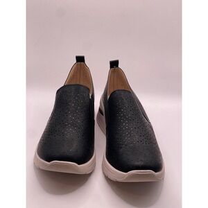 Easy Works by Easy Street Nottingham Black Perforated Slip On Sneakers 10 WW